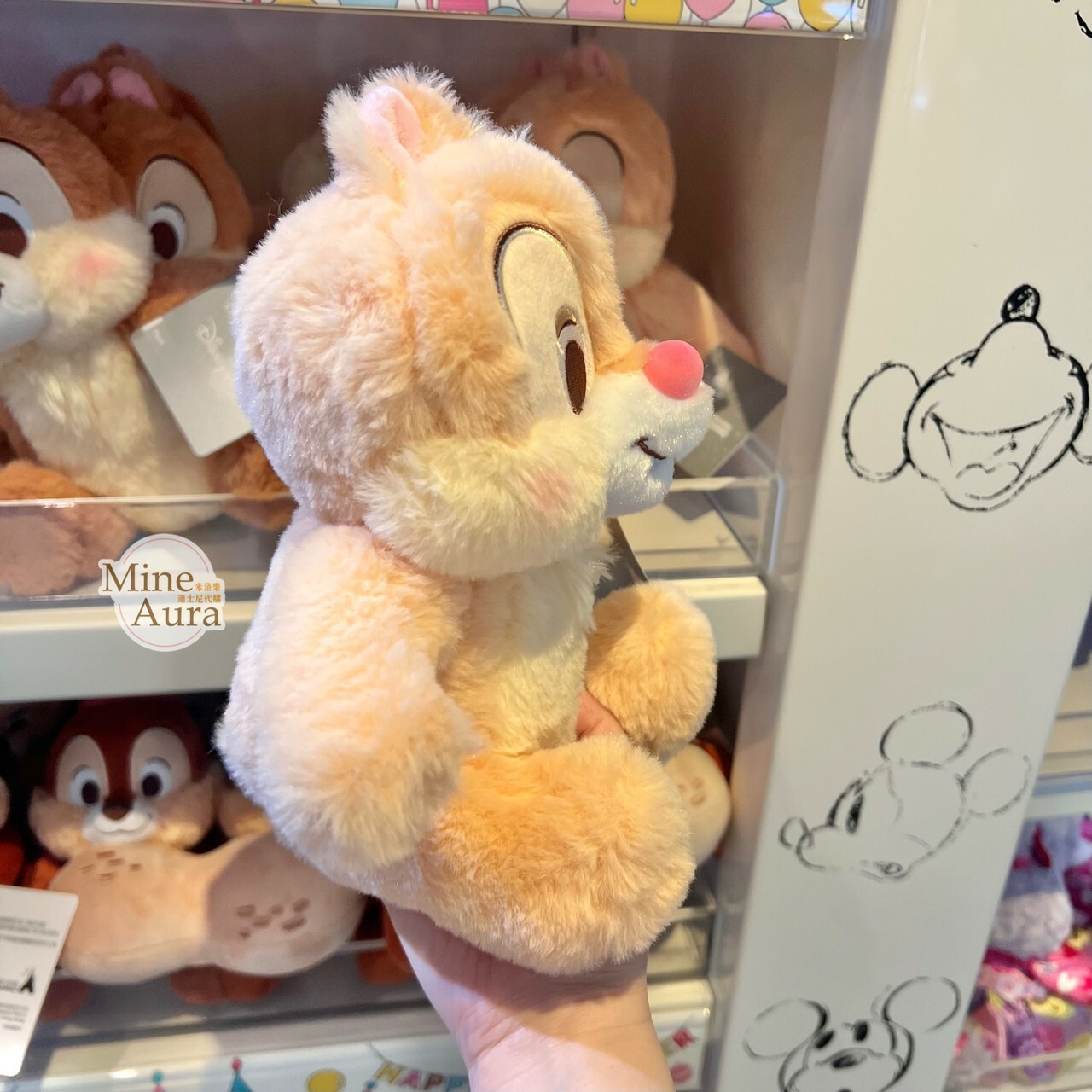 紅鼻 蒂蒂 Dale 粉嫩色 S號 娃娃 玩偶 奇奇蒂蒂 Chip 'n Dale -香港迪士尼樂園