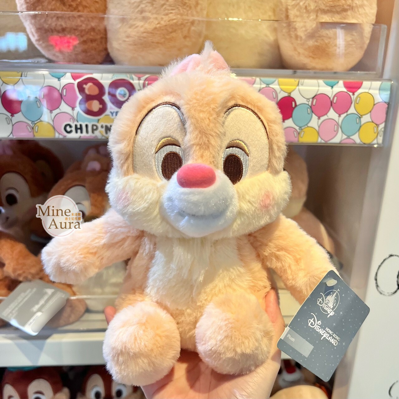 紅鼻 蒂蒂 Dale 粉嫩色 S號 娃娃 玩偶 奇奇蒂蒂 Chip 'n Dale -香港迪士尼樂園