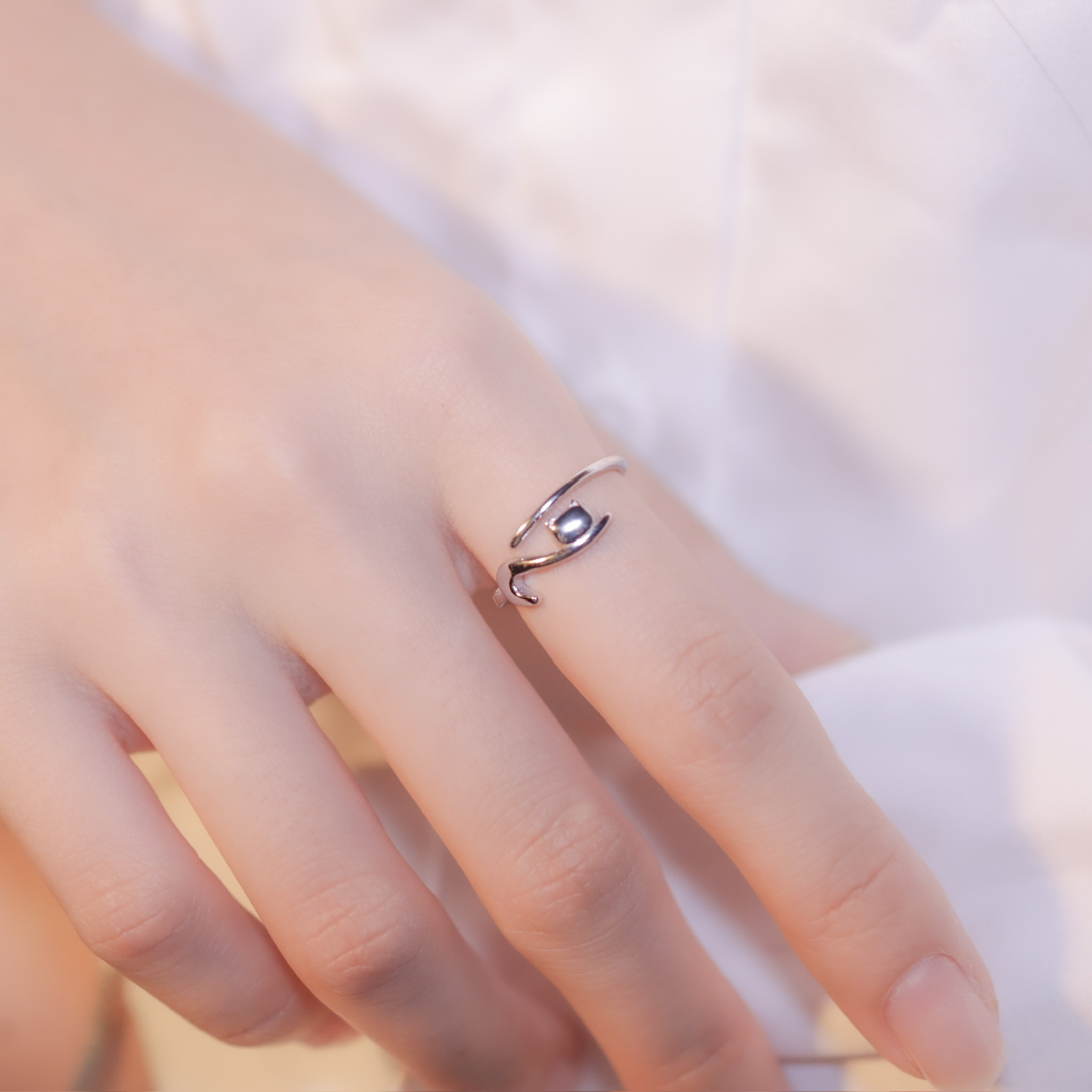 | 925純銀 | 慵懶貓咪戒指 | RI0543 |