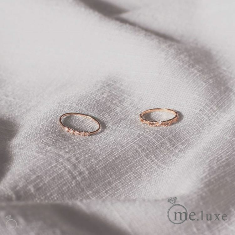 【me.luxe】K10鑽石雙層蕾絲戒