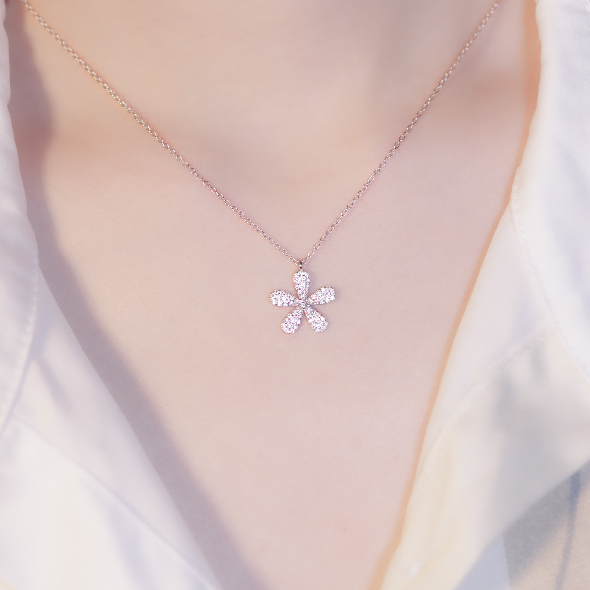 | 925純銀・白金・ 玫瑰金 | 留住花期項鍊 (銀/玫瑰金) | NE0869 |