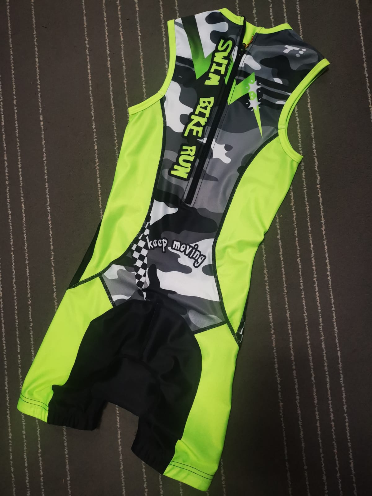 Technical03 Kids Trisuit Black Green