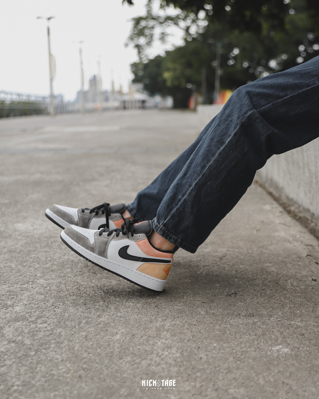 **特價商品售出不退換**大童鞋 女生尺寸 AIR JORDAN 1 LOW GS FLIGHT CLUB 灰粉 漸層 低筒 休閒鞋【DX4374-008】25SALE