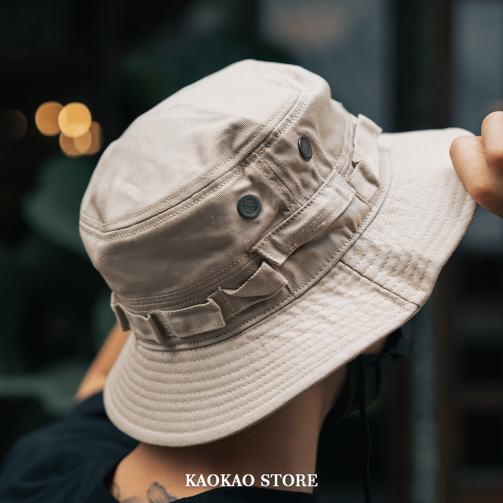 戶外 防曬 透氣 抽繩漁夫帽 可折疊【KAOKAOCAP05】