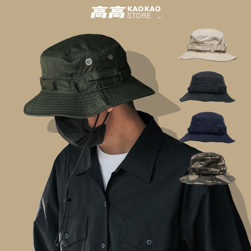戶外 防曬 透氣 抽繩漁夫帽 可折疊【KAOKAOCAP05】