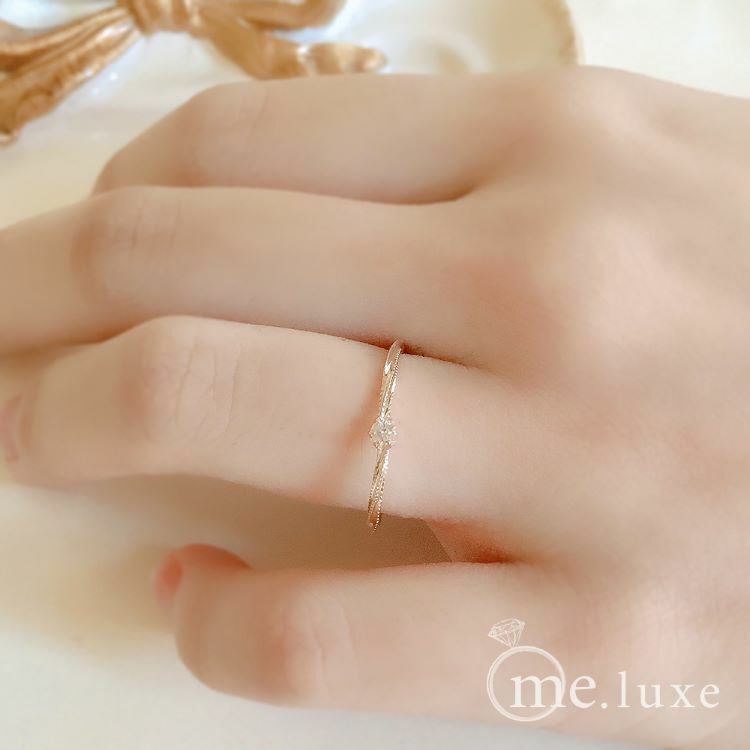 【me.luxe】K10繩旋5分鑽石戒