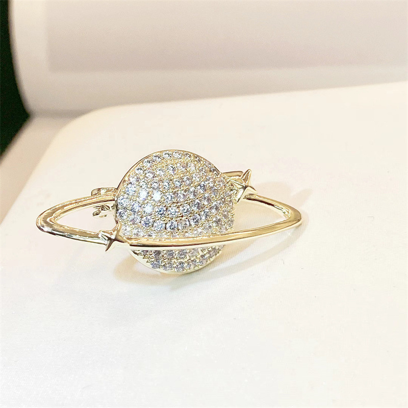 碎鑽星球胸針 金色