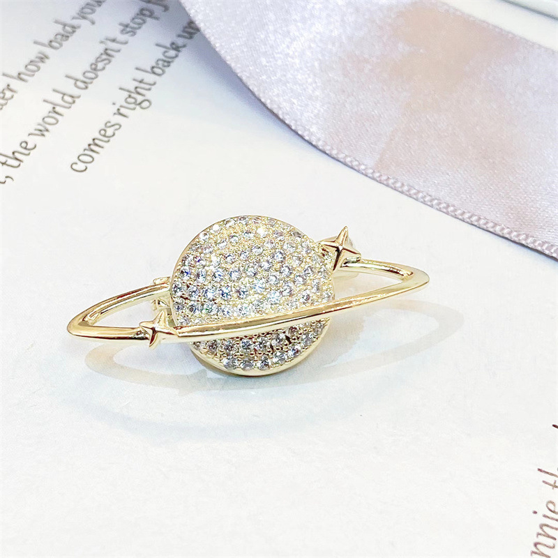 碎鑽星球胸針 金色