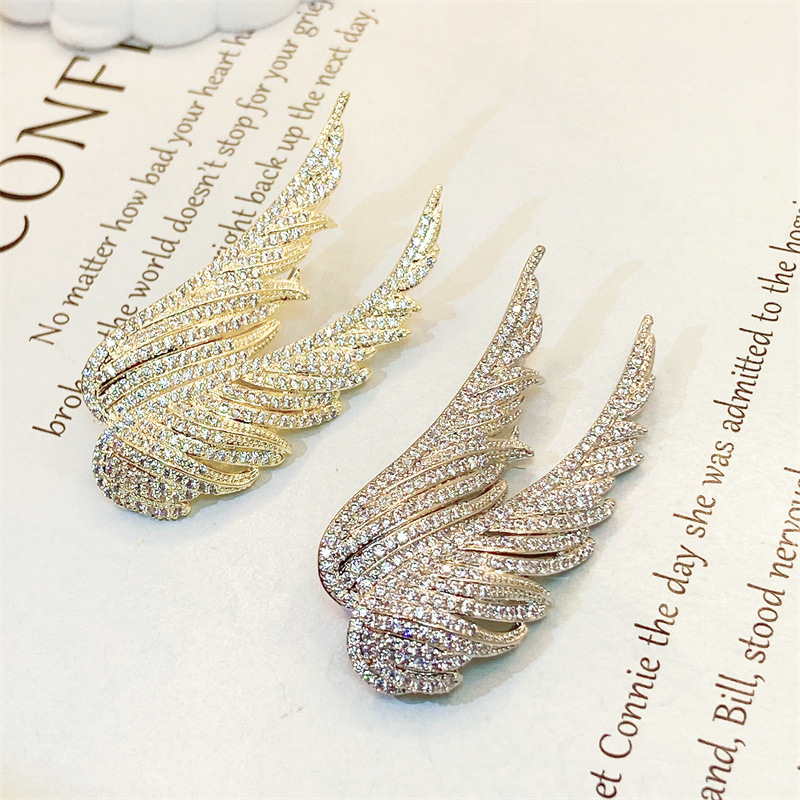 鑲鑽雙翅膀胸針 兩色