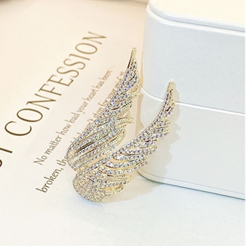 鑲鑽雙翅膀胸針 兩色