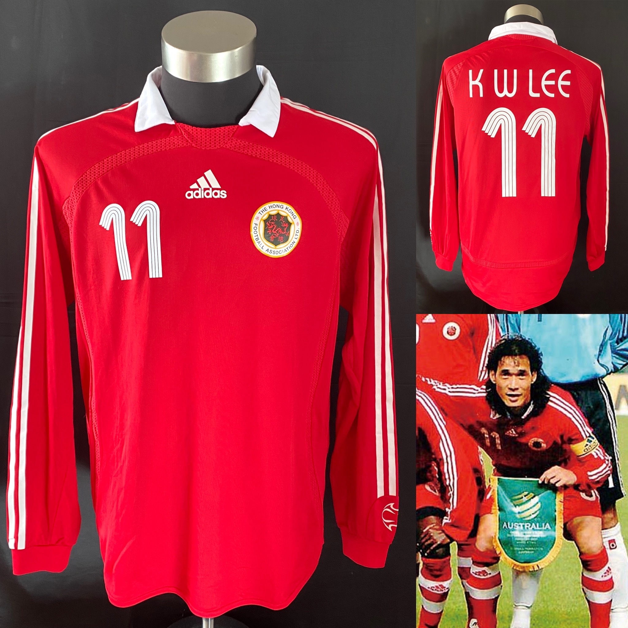Hong Kong League XI 2007 Adidas Home L/S shirt #11 K W LEE