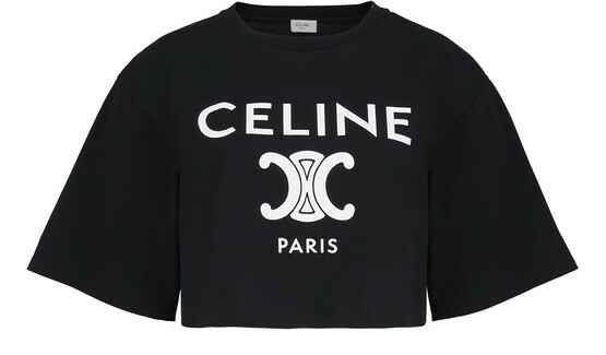 Cropped Celine T-Shirt in Cotton Jersey 2X761671Q.01EA, White, XL