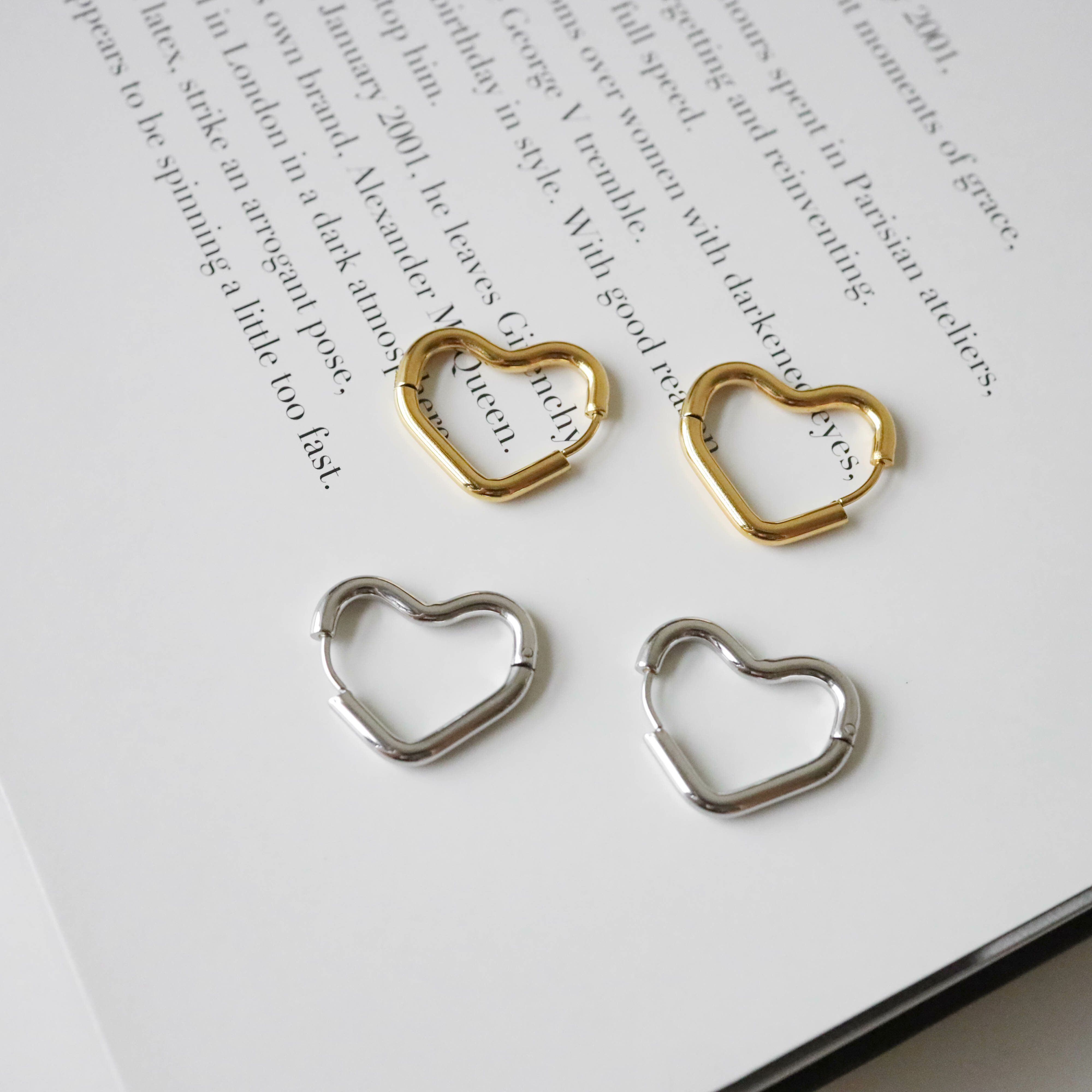 不怕水愛心中型鋼耳圈