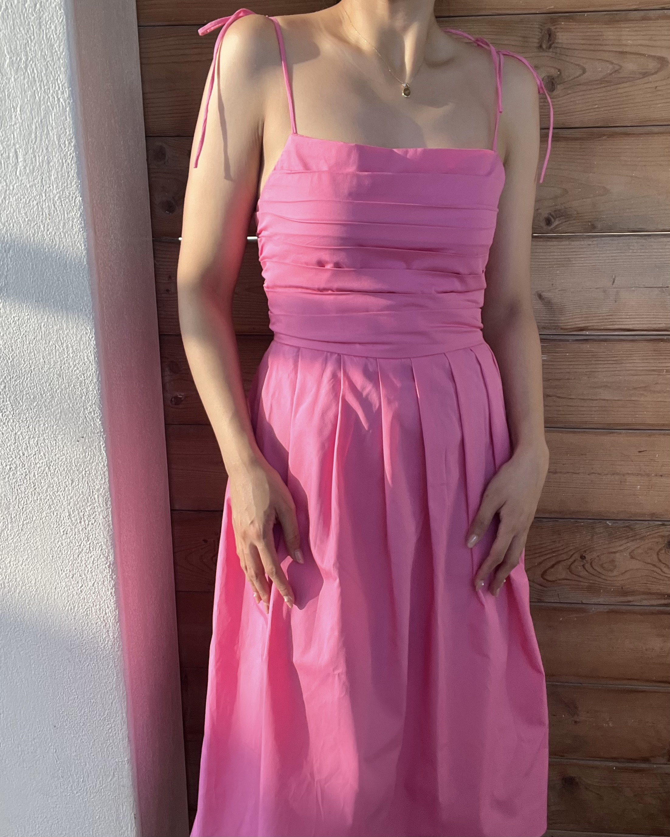 Kelsey Poplin Dress - Pink