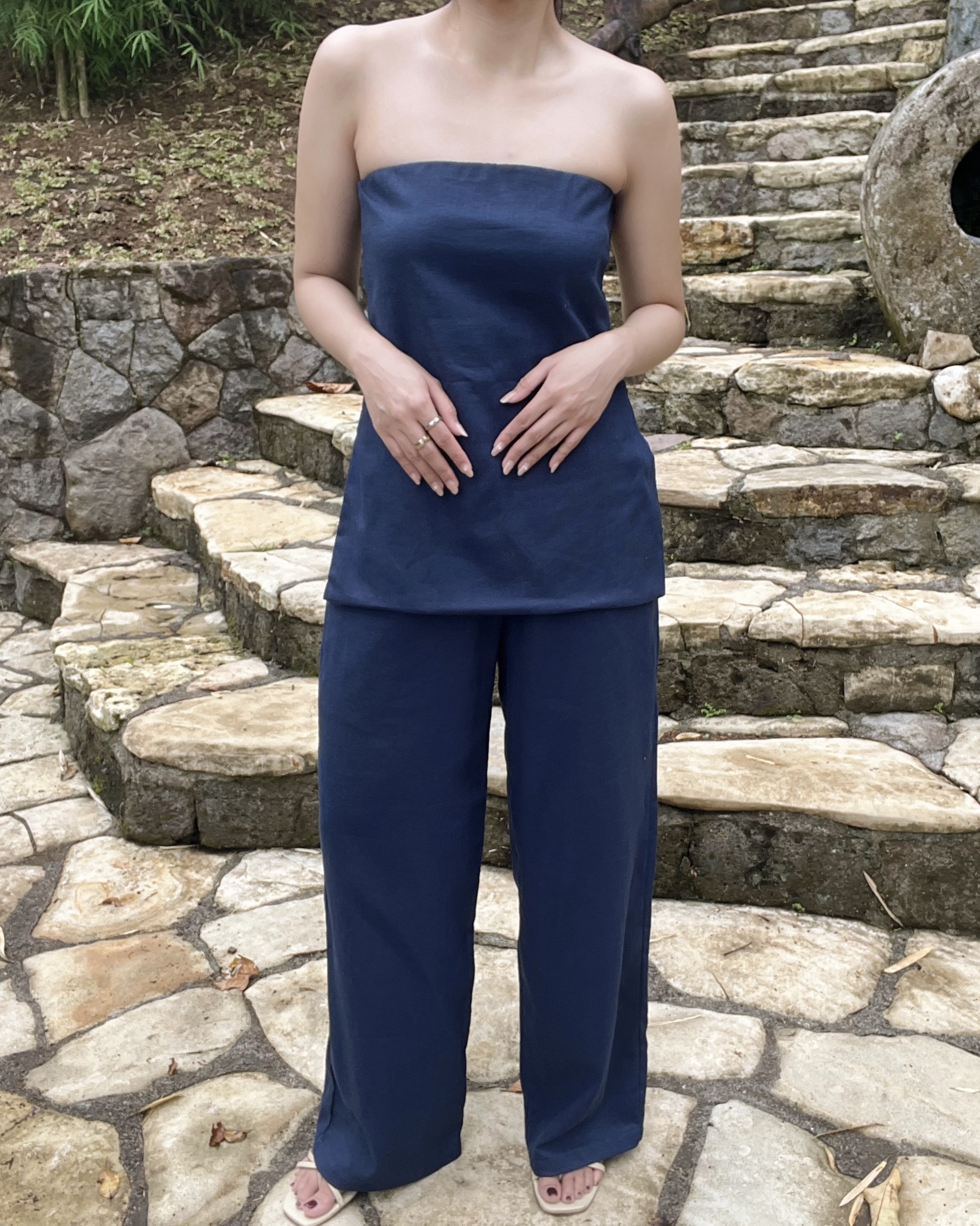 Palmer Linen Set - Navy