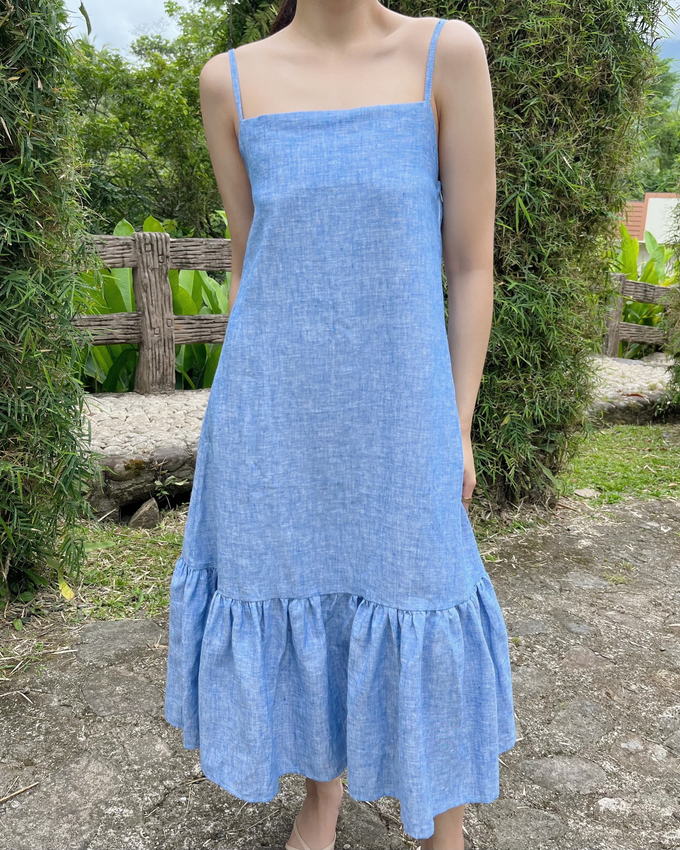 Lucille Linen Dress - Chambray