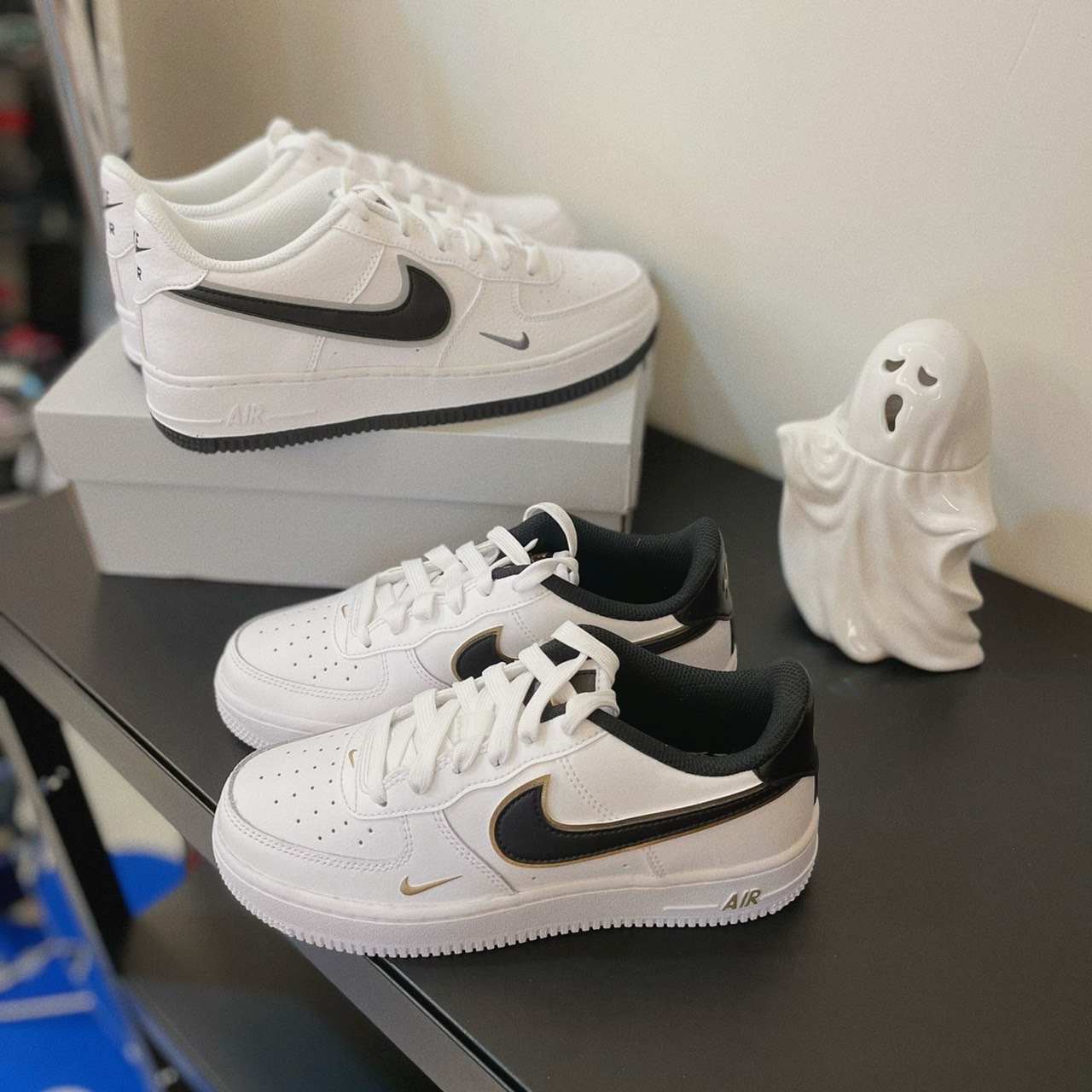 Nike Air Force 1 黑勾 白色 銀勾 黑金 小金勾 刺繡 AF1 DM3322-100