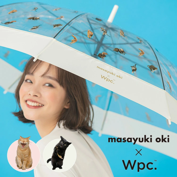 日本Wpc x Masayuki Oki 可愛貓咪透明長雨傘