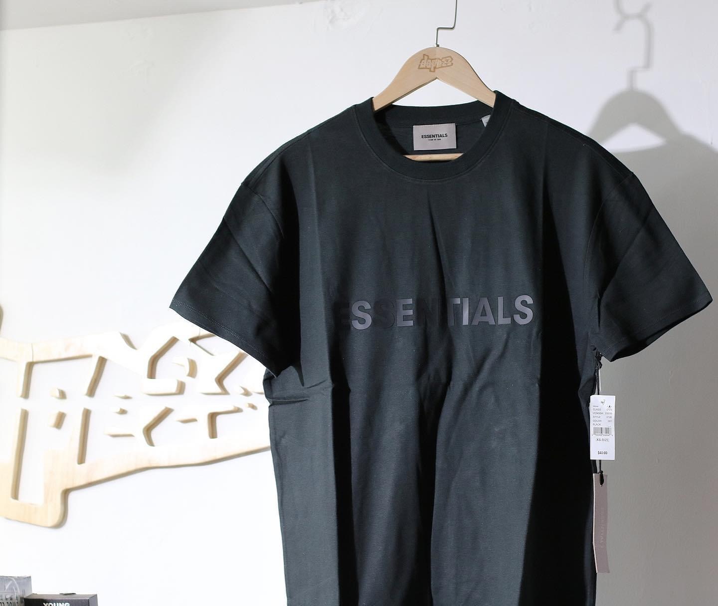 Fear of God Essentials Boxy T-Shirt Applique Logo Stretch Limo/Black