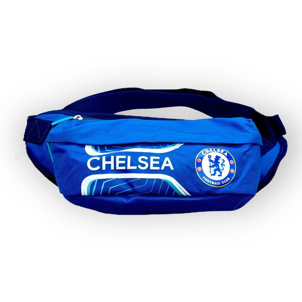 車路士藍色數碼花紋側孭袋