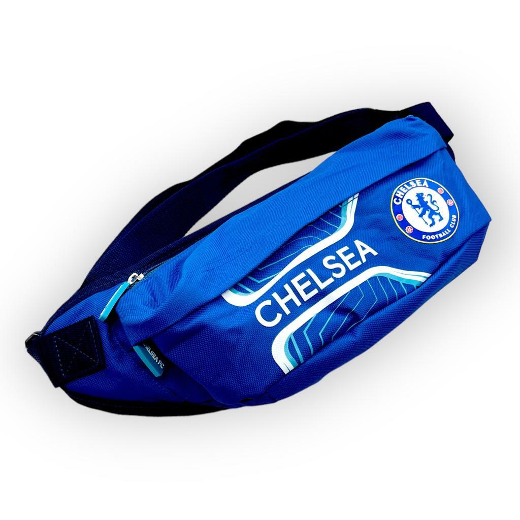 車路士藍色數碼花紋側孭袋