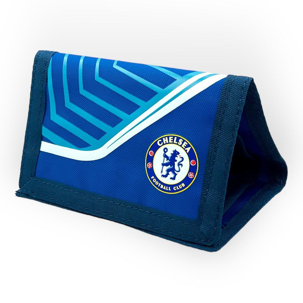 車路士藍色數碼花紋運動銀包