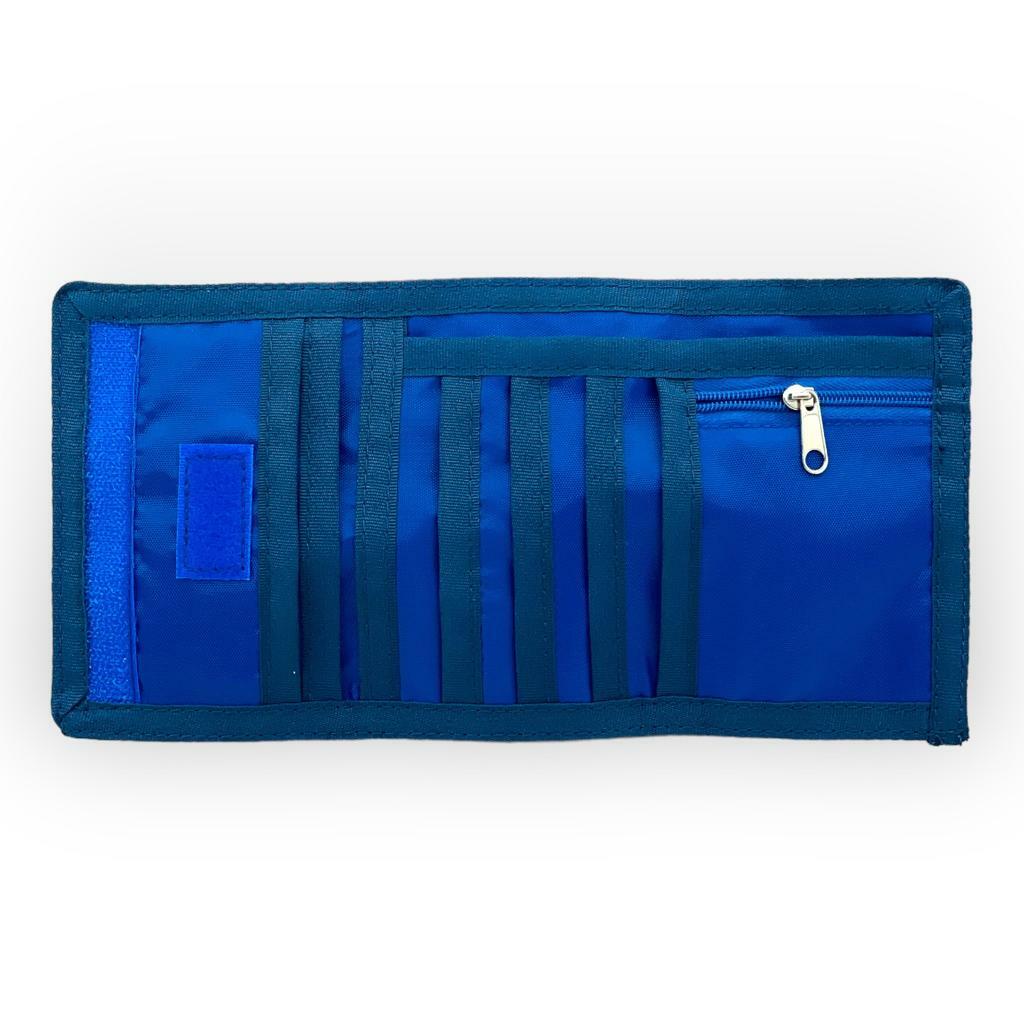 車路士藍色數碼花紋運動銀包