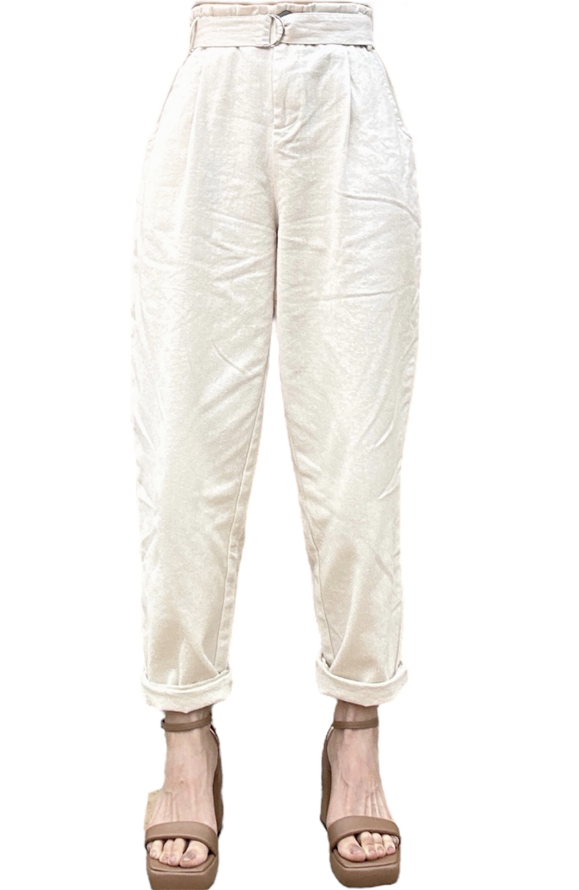 束腰帶斜布蘿蔔褲（現貨款式）