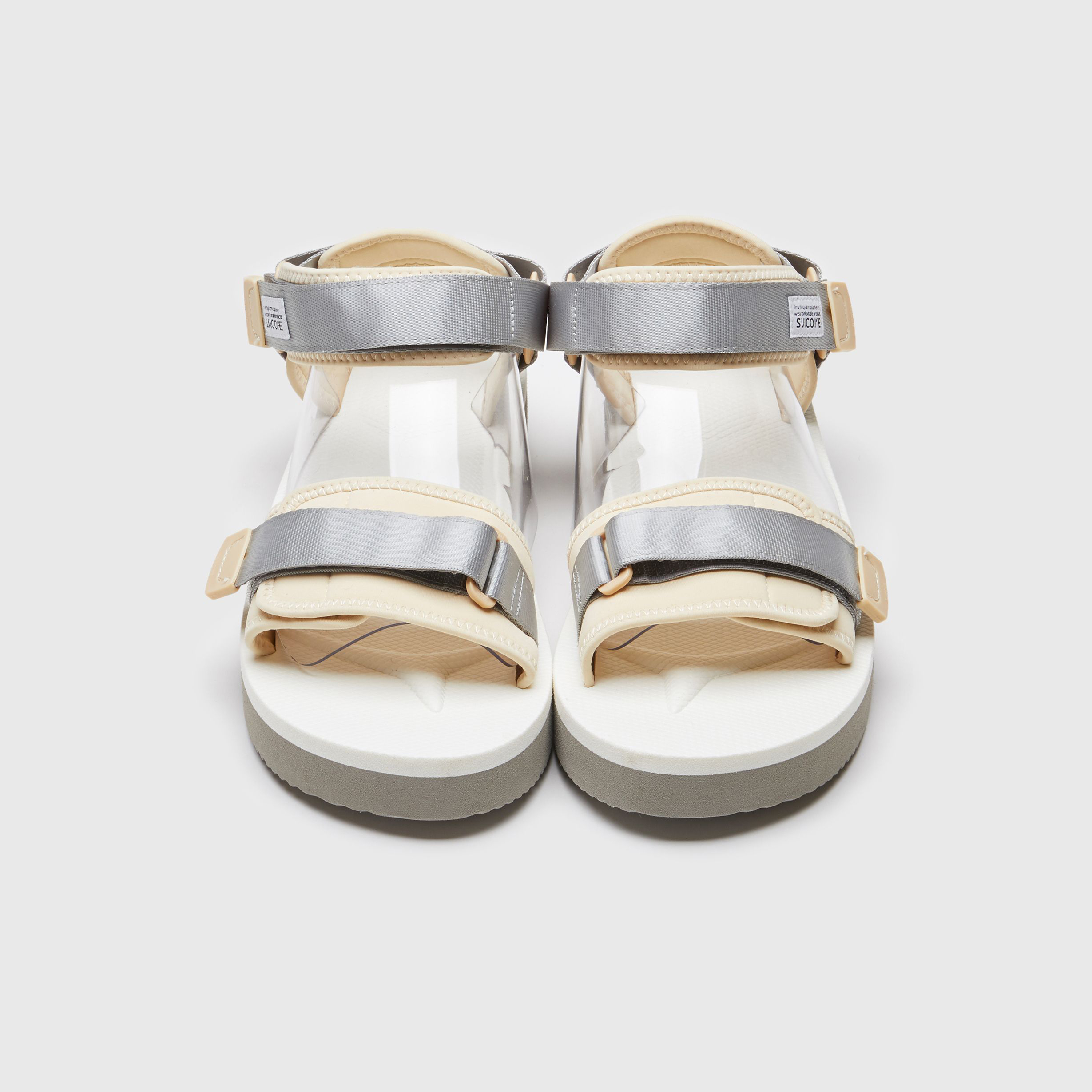 [出清商品售出無退換] SUICOKE CEL-PO OG-064PO 米灰白色 兩線 厚底 魔鬼氈 基本款 涼鞋【SK23064POGW】