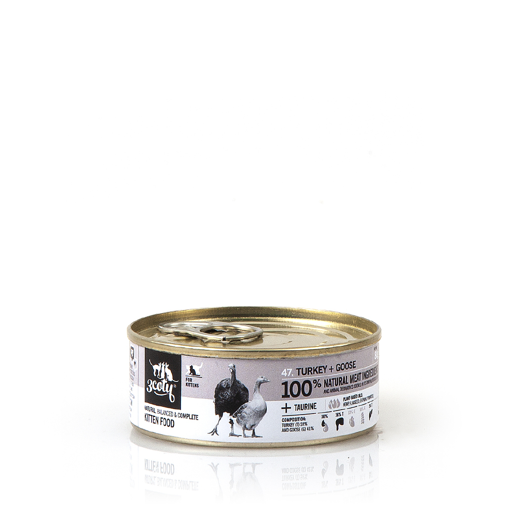 3coty 火雞及鵝肉慕斯主食罐 (幼貓配方) (80g)