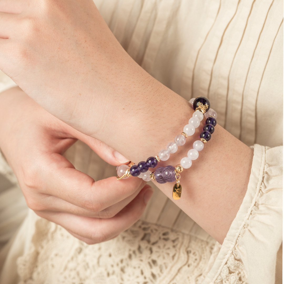 【纏綿】日照生煙-紫水晶雙圈手鍊