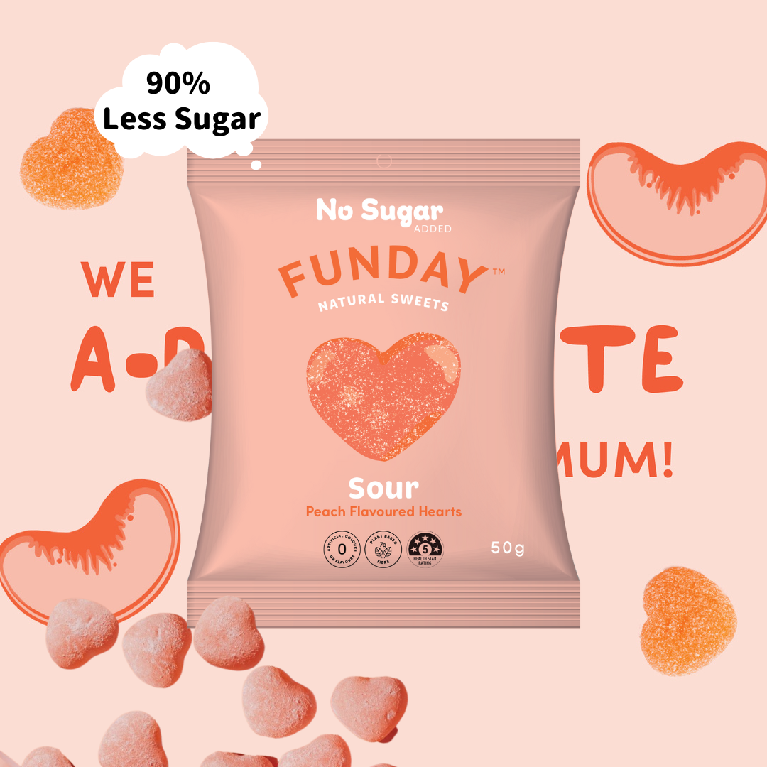 Funday 無添加糖水蜜桃酸糖50g