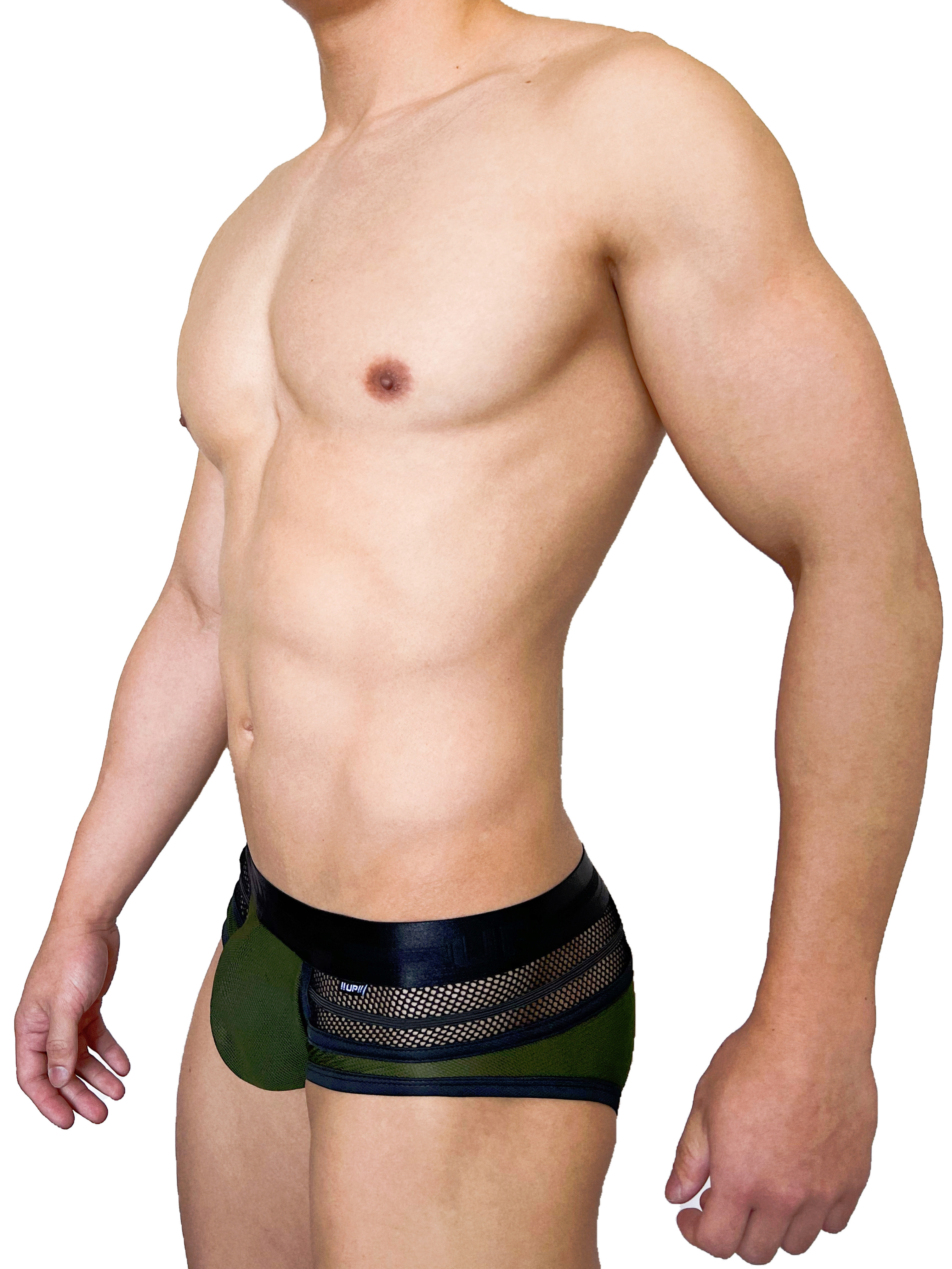 UP For Fun Premium 低腰內褲 半透軍綠