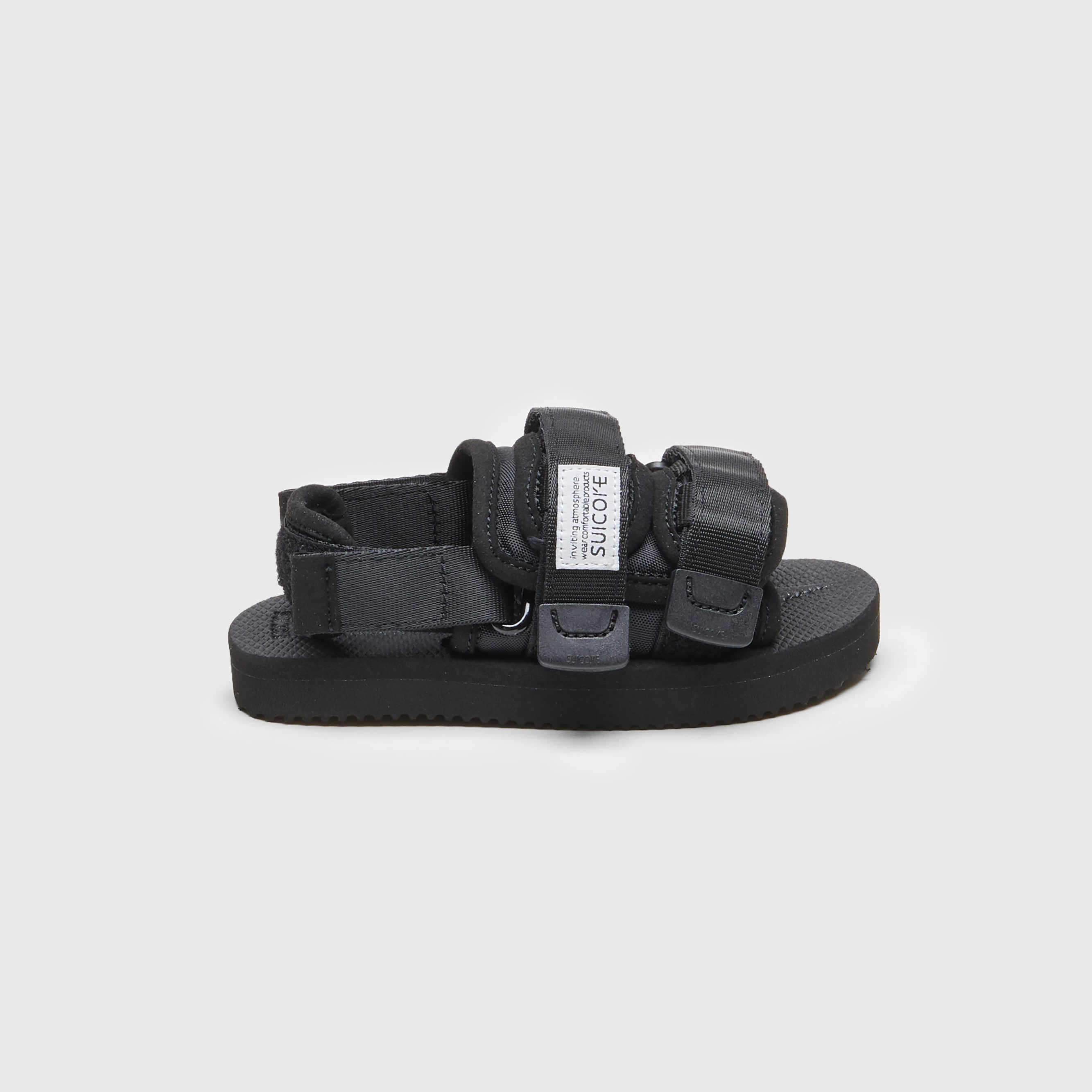 [出清商品售出無退換]  童鞋 SUICOKE MOTO-2kids OG-056-2KID 黑色 魔鬼氈 涼鞋【SK230562KDBK】