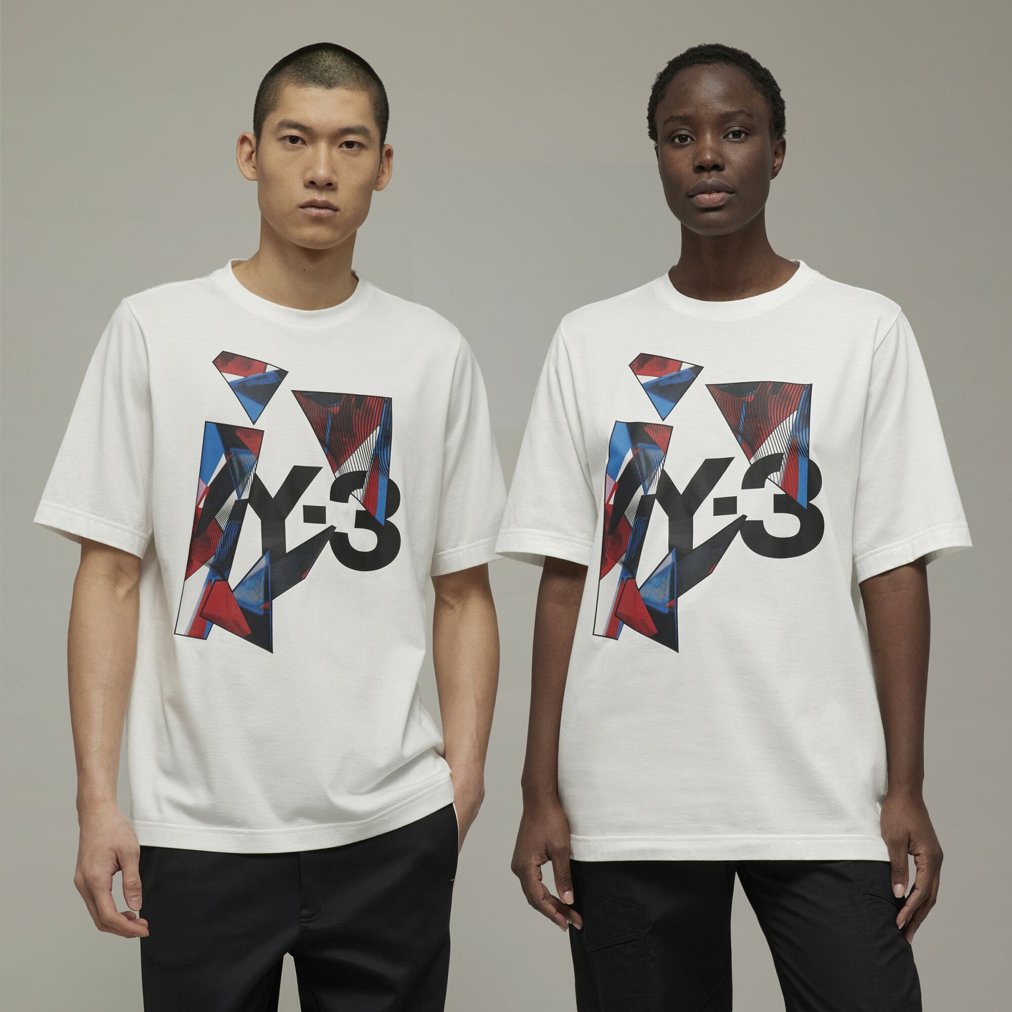 【 Y-3 GRAPHIC SS TEE 幾何短TEE - 紅藍白 】