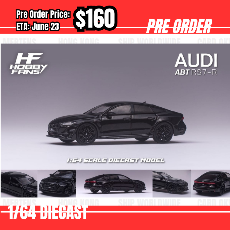Pre Order-$160 Hobby Fans 1:64 Audi RS7 Sportback 2022 ABT Black [OD16/05]