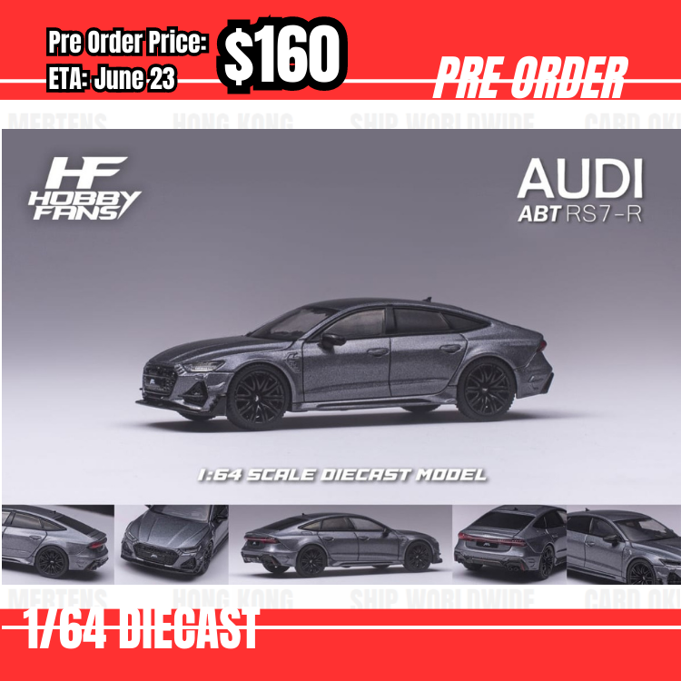 Pre Order-$160 Hobby Fans 1:64 Audi RS7 Sportback 2022 ABT Grey [OD16/05]