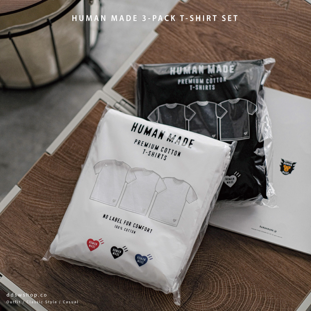 Human Made 短袖 三色小愛心素踢包 紅藍黑 白色 黑色 深灰色