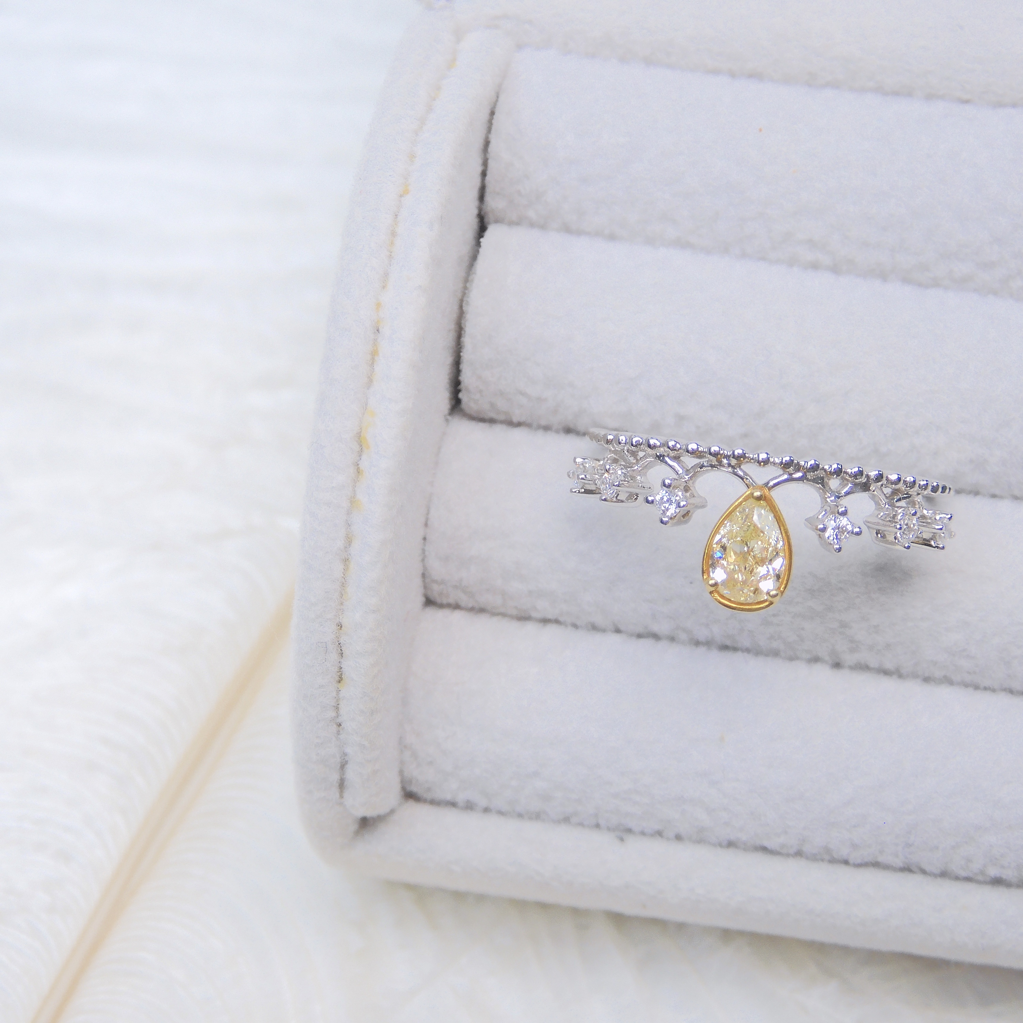 18K金 0.29ct 黃鑽戒指