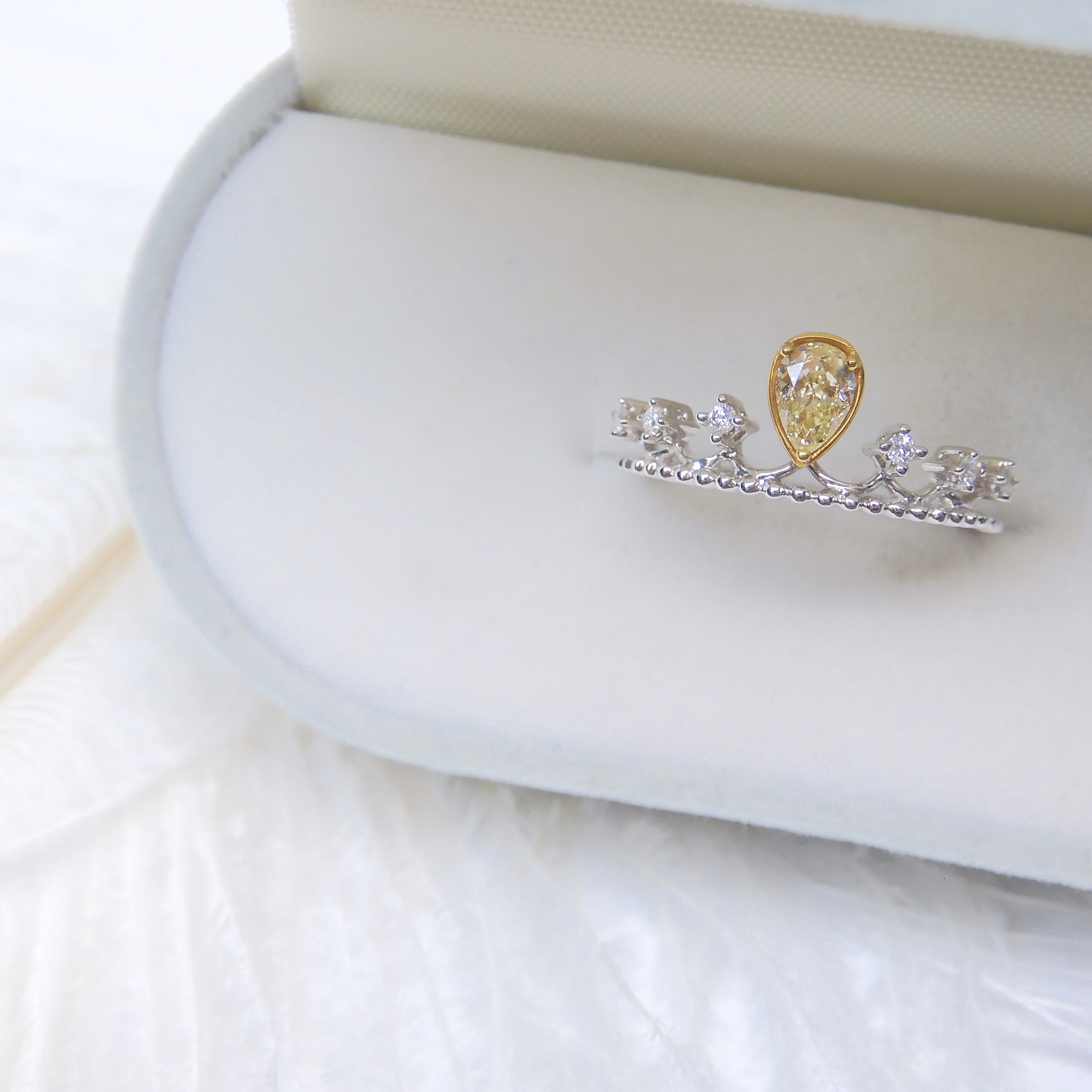 18K金 0.29ct 黃鑽戒指