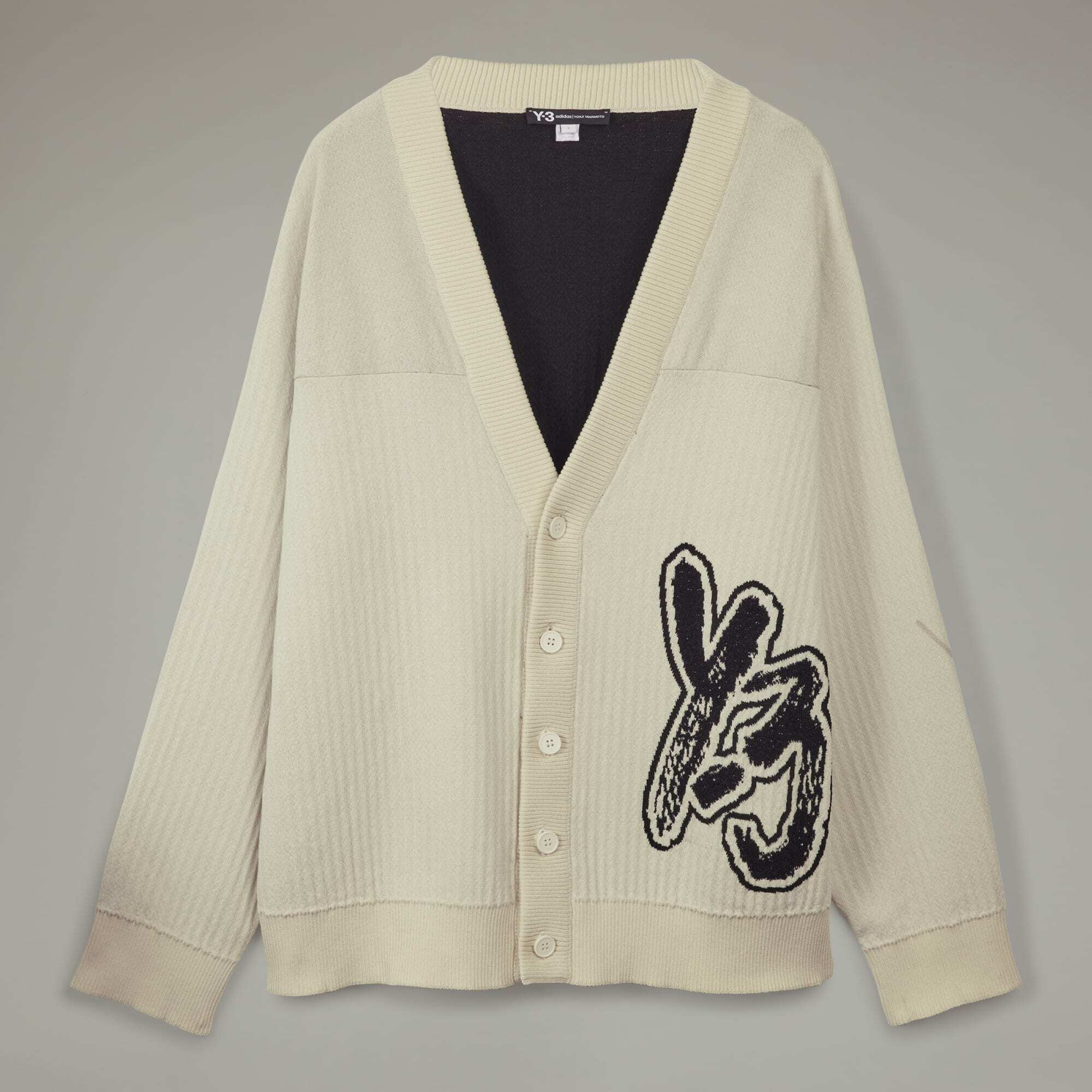 【 Y-3  LOGO KNT CRDGN 針織外套 - 白 】