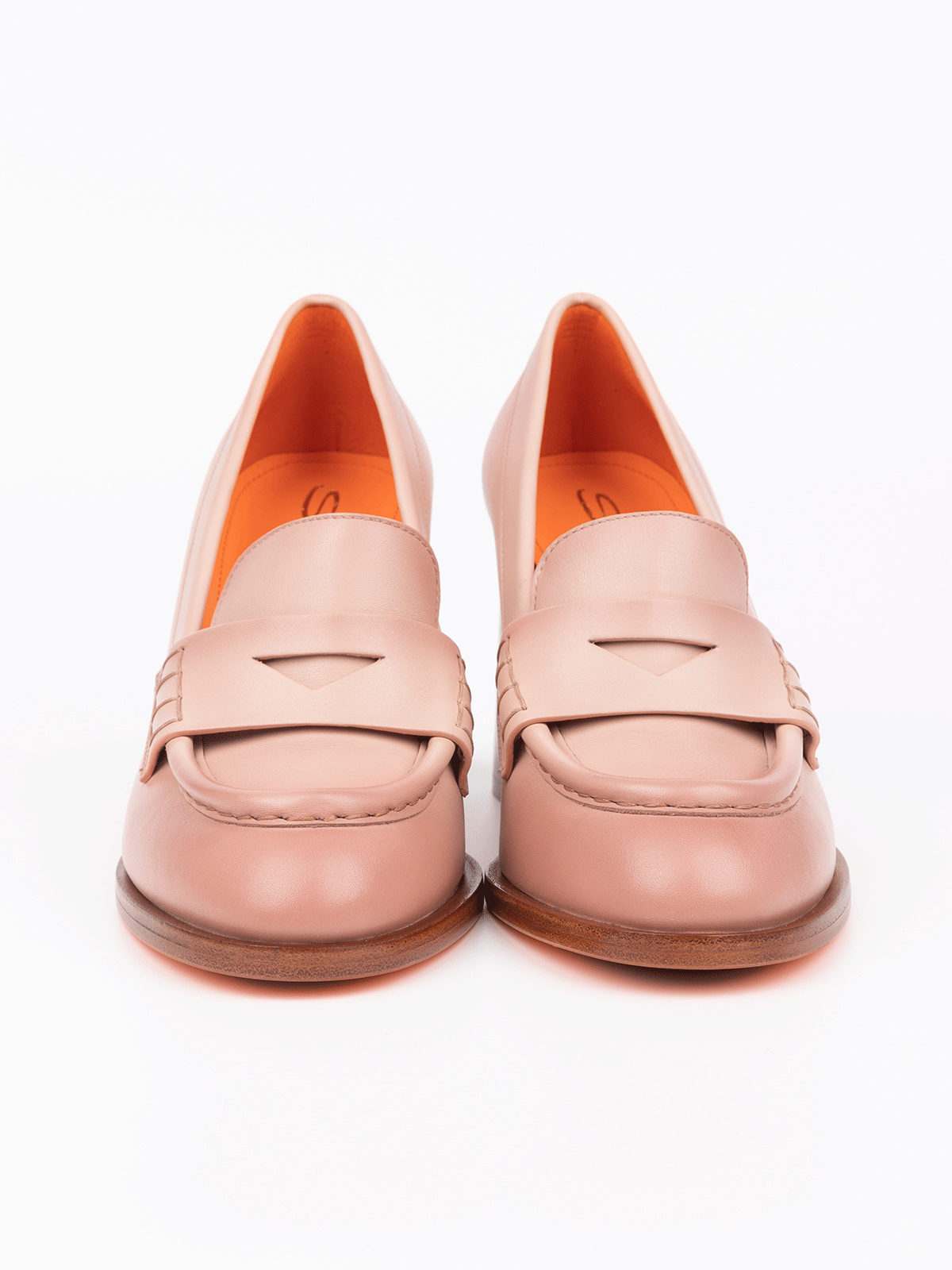 SANTONI 漸層樂福粗跟鞋 (淺粉)