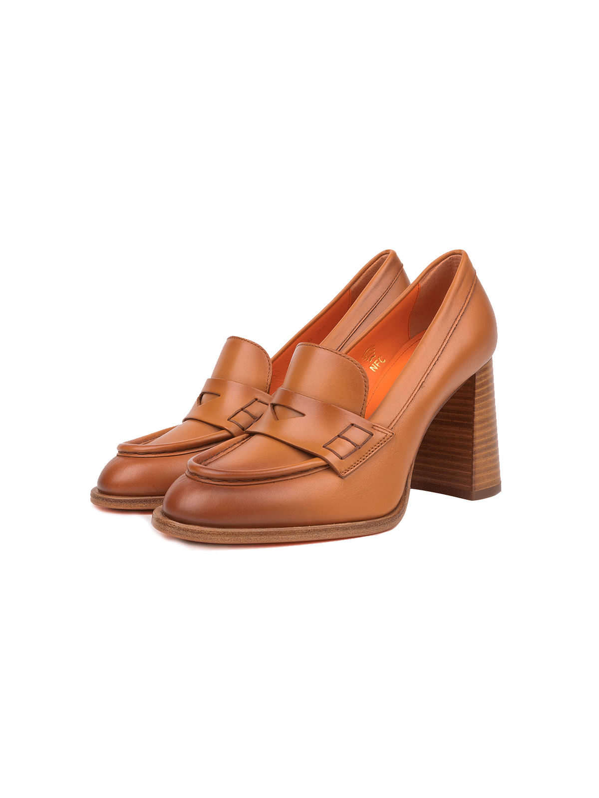 SANTONI 漸層樂福粗跟鞋 (淺咖)