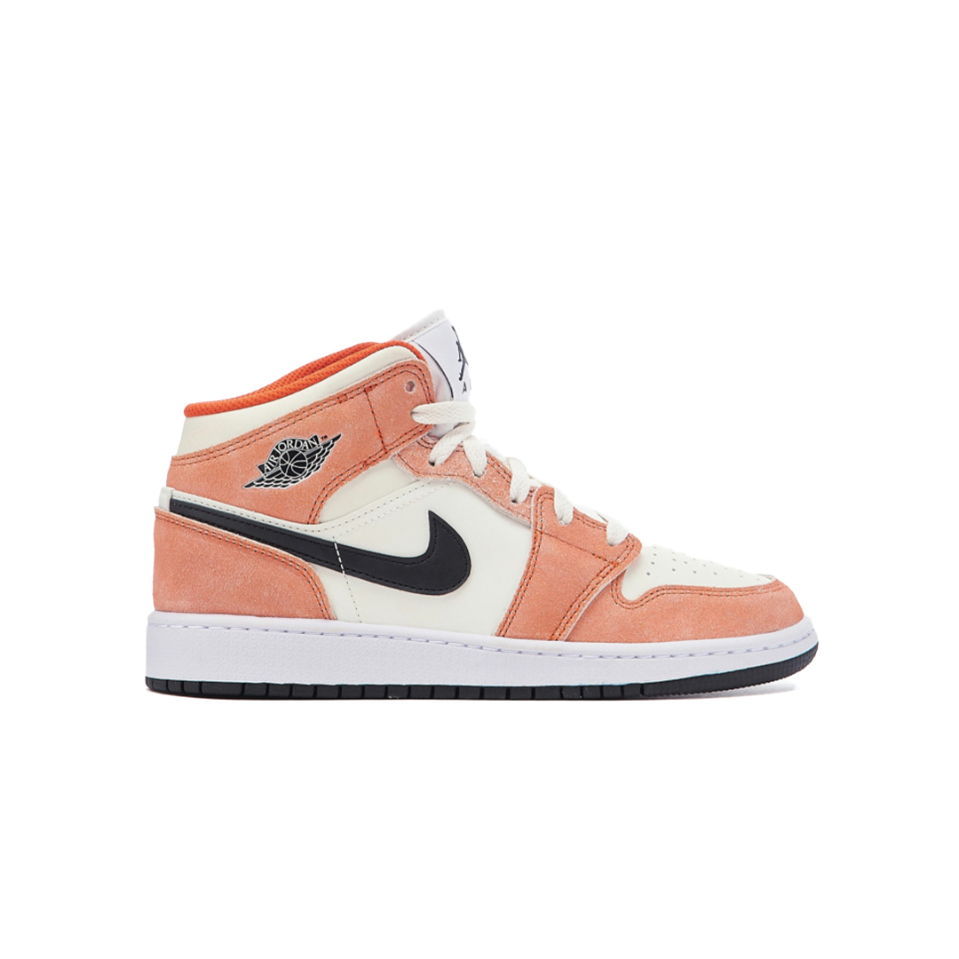 [In-Stock] Air Jordan 1 Mid SE Orange Suede (GS) DV1336-800