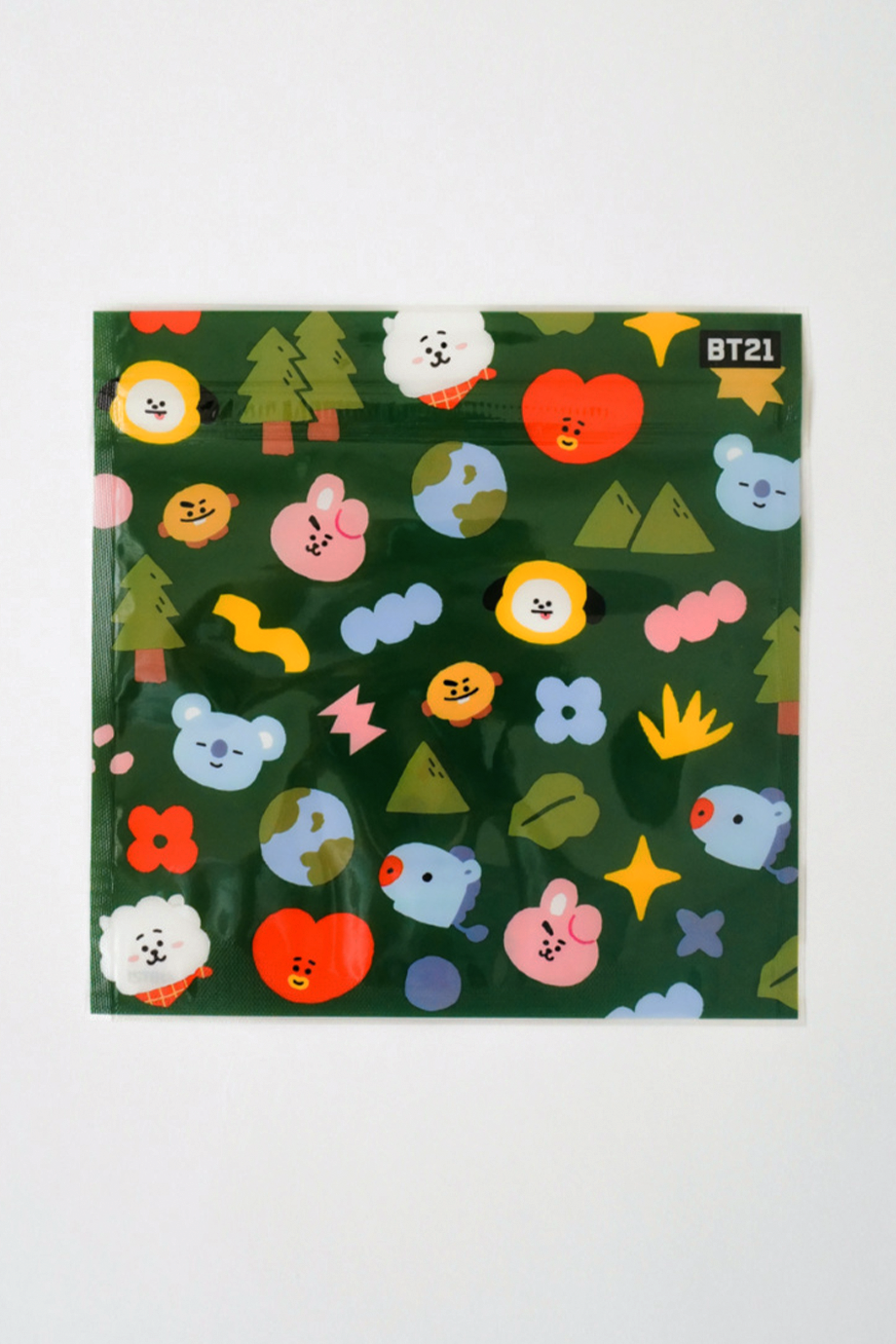 Play Bag｜BT21 守護地球抗菌魔鬼氈夾鏈袋 (小型) - 10入