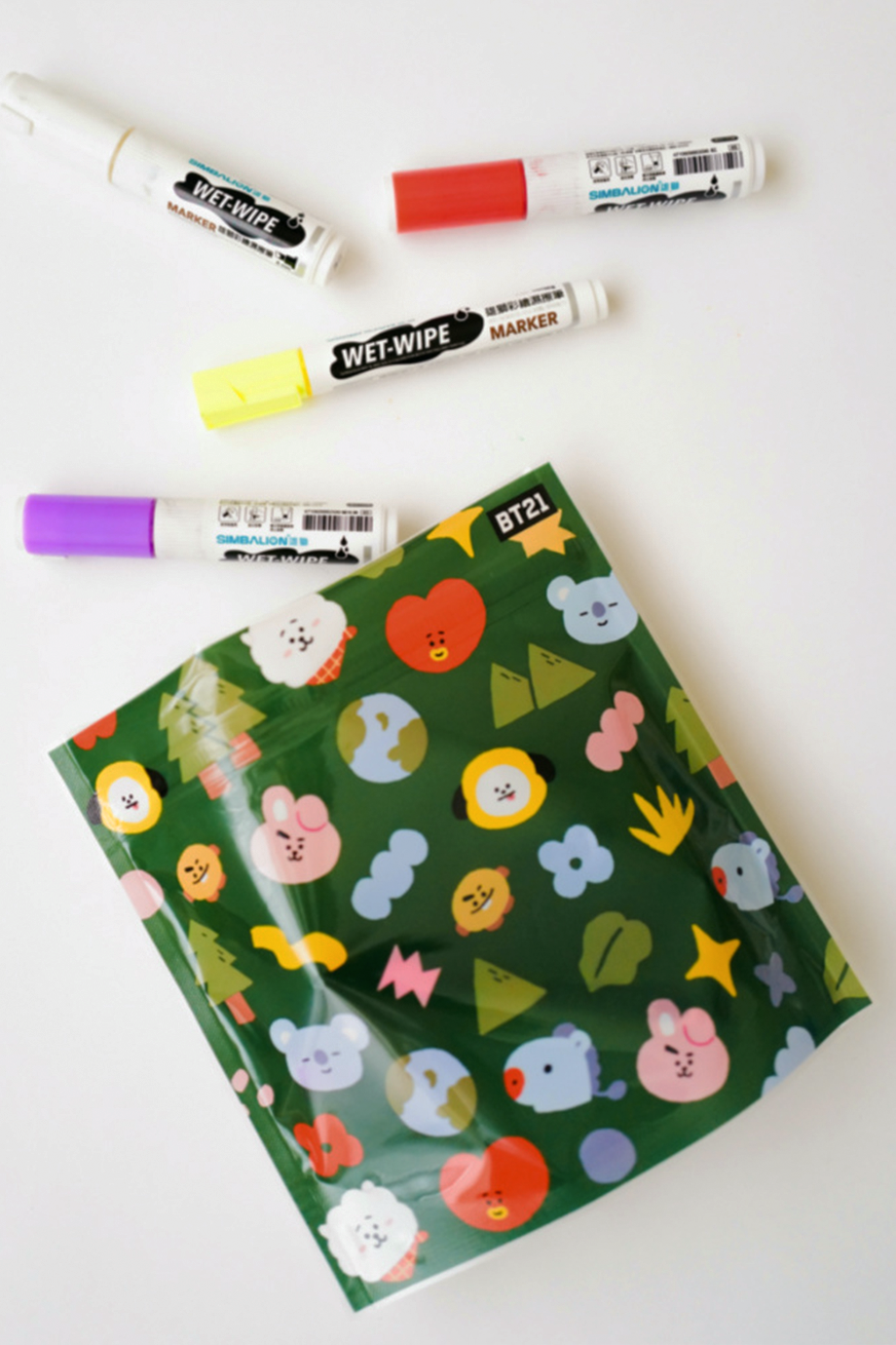 Play Bag｜BT21 守護地球抗菌魔鬼氈夾鏈袋 (小型) - 10入