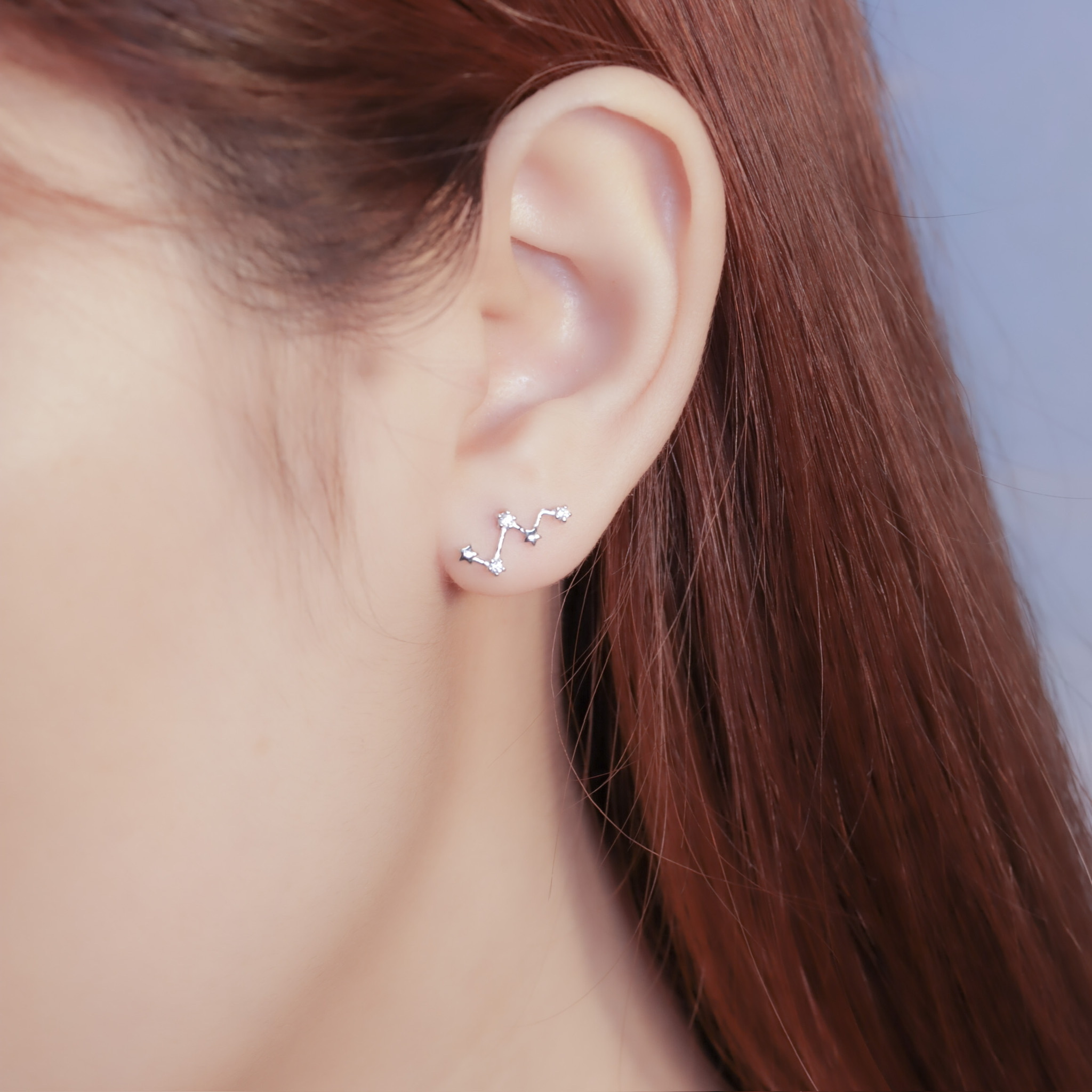 | 999足銀・白金・ 玫瑰金 | 星軌耳環 (銀/玫瑰金) | EA0645 |