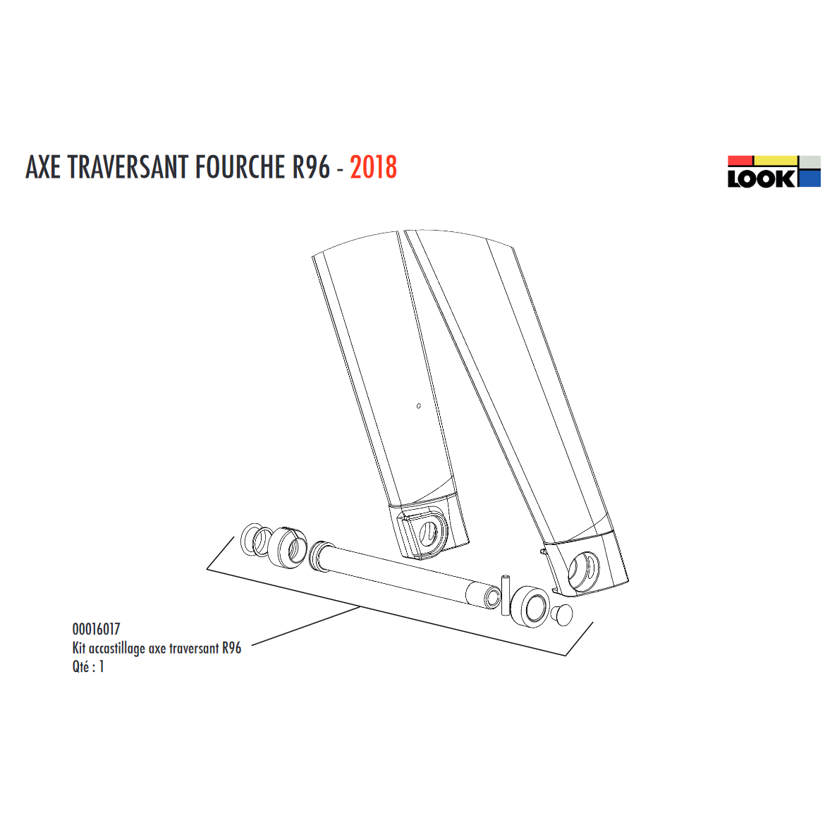 Look Parts Kit cross axle 12mm Axle & QR fittingFor R96 (2 Types) #00016017