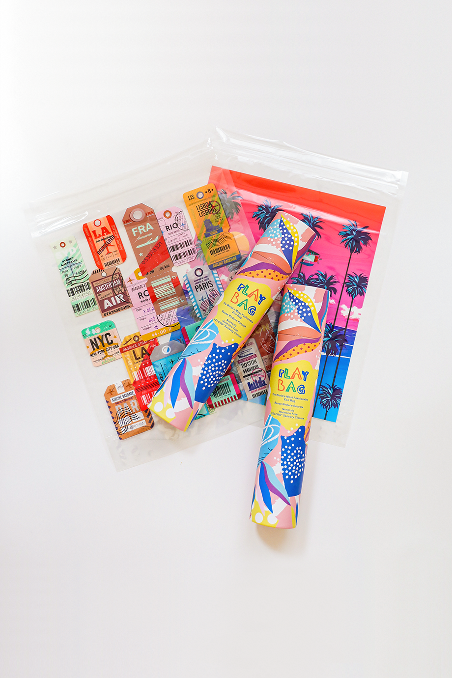 Play Bag｜世界旅行家夾鏈袋環保袋 - 綜合包 - 8入