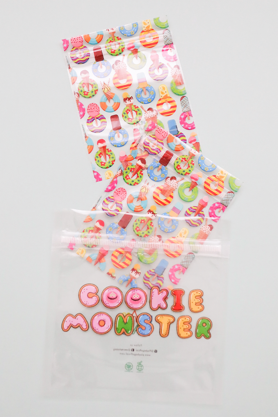 Play Bag｜冰淇淋甜甜圈魔鬼氈抗菌環保袋 - 10入